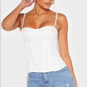 PrettyLittleThing White Structured Corset Top